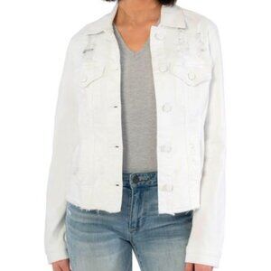 KUT From the Kloth | White Denim Frey Him Jacket Size 3X NWT